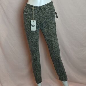 Indigo Rein Leopard Print High Rise Skinny Jeans